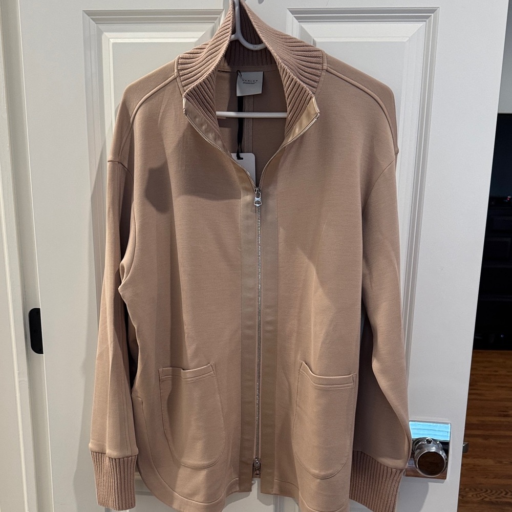 Varley camel Zip-Up Jacket/Shirt - NWT - size Large